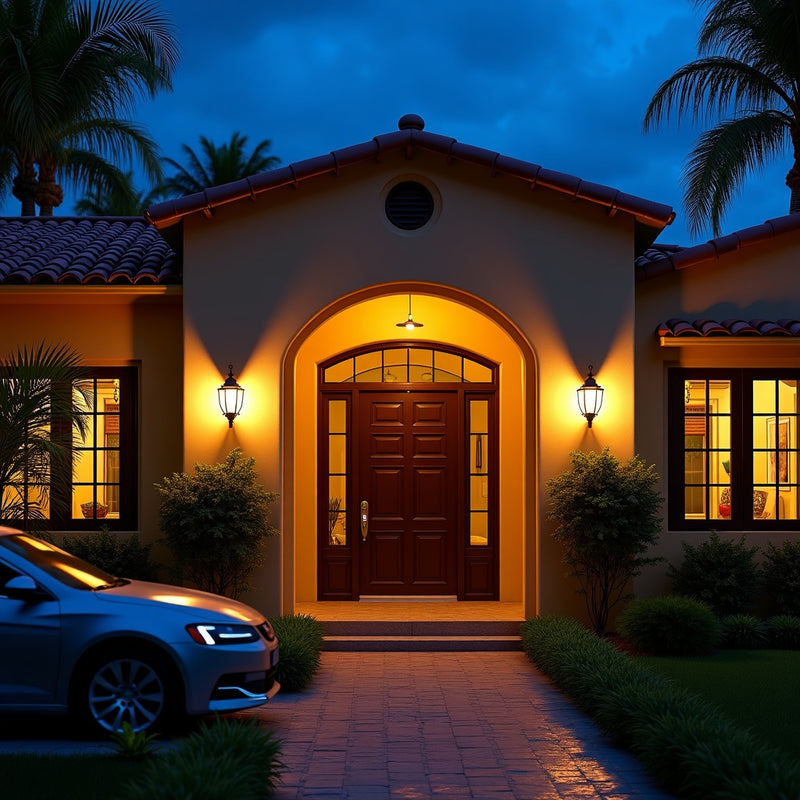 Home Decorators Collection HD0547D Lámpara Poste Exterior Negra Resistente — miofertas.com.mx