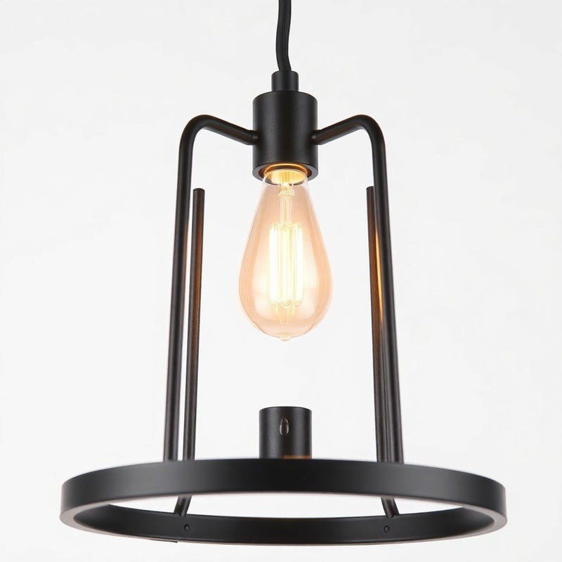 Home Decorators Collection KNR1303A/BK 24" Lámpara de Tocador Industrial Negra 3 Luces — imagen 1