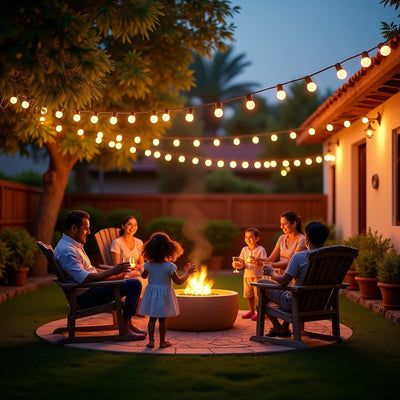 48FT 15 LED Bulbs Outdoor String Lights with Edison Vintage Shatterproof Bulbs and Commercial Grade Weatherproof Strand — miofertas.com.mx