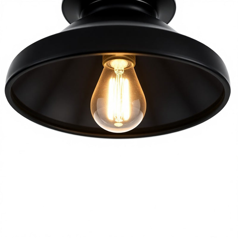 Hampton Bay HD-1861-3SFBNBK 20" Lámpara Semifija Níquel Cepillado y Negro Mate — imagen 1