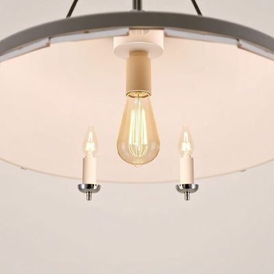 Hampton Bay HDP00705AB Lámpara Colgante Adelaide 4 Luces Cuentas Madera Blanco Envejecido Latón Antiguo — imagen 1