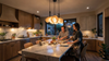 Lámpara Colgante Home Decorators Collection Lincoln C7082-BK 20 pulg. 4 Luces Negra con Cristal