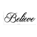 Chic Holiday Believe Vinyl Wall Art Decal - 12.5" x 35" Decoration Vinyl Sticker - Black 3