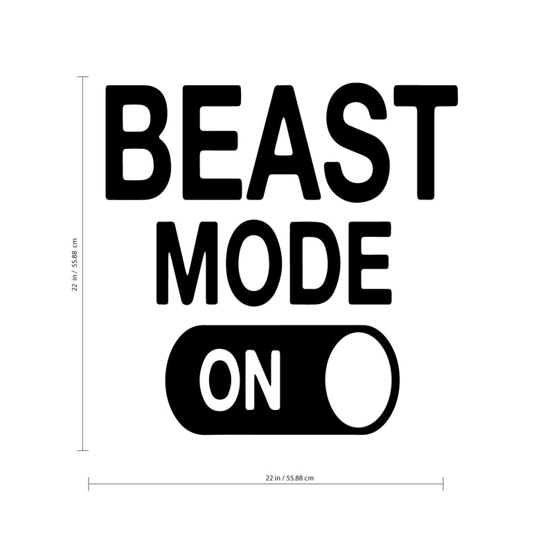 Beast Mode Motivational Gym Wall Art Decal Quote - Decoration Vinyl Sticker-Black 3