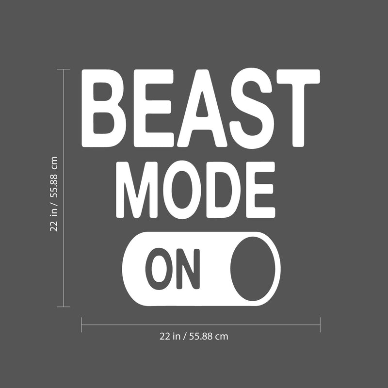 Beast Mode Motivational Gym Wall Art Decal Quote - 22" x 22" Decoration Vinyl Sticker-Black 3