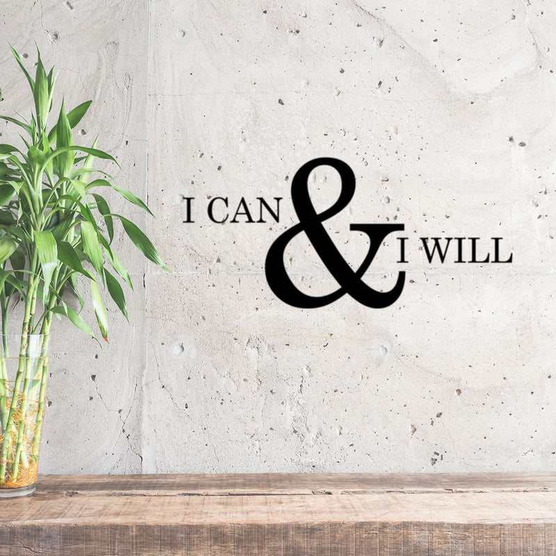 Motivational and Inspirational do it Yourself Art Decal/I can and I Will 11" x 23" Wall Decoration Vinyl Sticker-Black 3