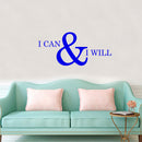 Motivational and Inspirational do it Yourself Art Decal/Large I can and I Will 11" x 23" Wall Decoration Vinyl Sticker (Blue) 2