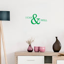 Motivational and Inspirational do it Yourself Art Decal/Large I can and I Will 11" x 23" Wall Decoration Vinyl Sticker (Green) 2