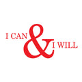 Motivational and Inspirational do it Yourself Art Decal/Large I can and I Will 11" x 23" Wall Decoration Vinyl Sticker (Red) 1