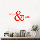 Motivational and Inspirational do it Yourself Art Decal/Large I can and I Will 11" x 23" Wall Decoration Vinyl Sticker (Red) 2