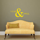 Motivational and Inspirational do it Yourself Art Decal/Large I can and I Will 11" x 23" Wall Decoration Vinyl Sticker (Yellow) 2