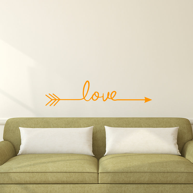 Large Motivational and Inspirational Art Decal/Love 5.5" x 22.8" Wall Decoration Vinyl Sticker (Orange) 2