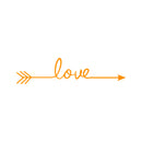 Large Motivational and Inspirational Art Decal/Love 5.5" x 22.8" Wall Decoration Vinyl Sticker (Orange) 1