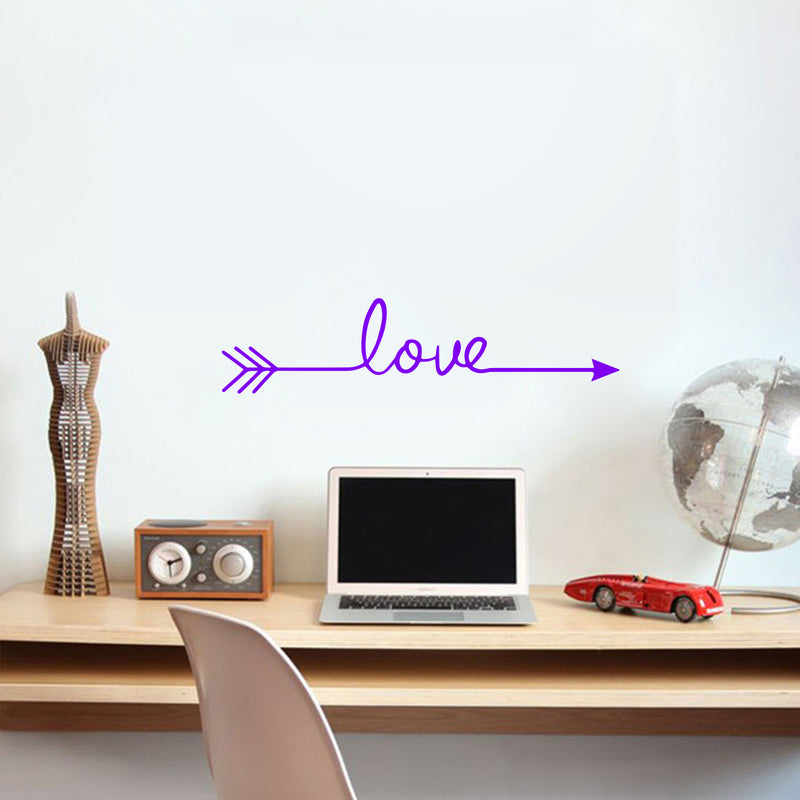 Large Motivational and Inspirational Art Decal/Love 5.5" x 22.8" Wall Decoration Vinyl Sticker (Purple) 2