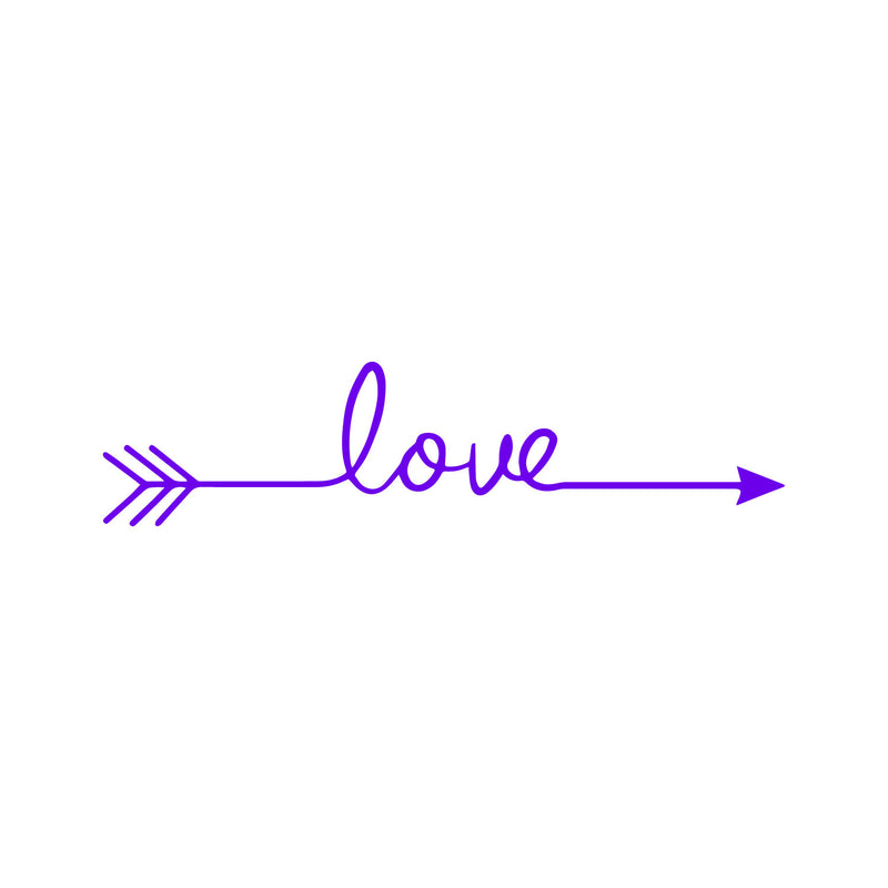 Large Motivational and Inspirational Art Decal/Love 5.5" x 22.8" Wall Decoration Vinyl Sticker (Purple) 1