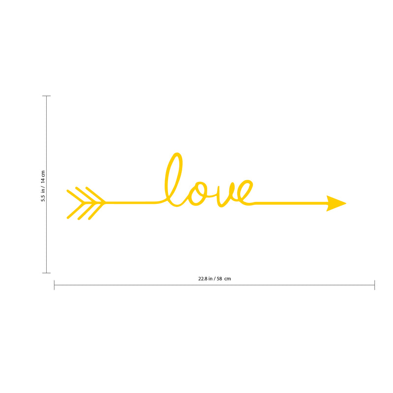 Large Motivational and Inspirational Art Decal/Love 5.5" x 22.8" Wall Decoration Vinyl Sticker (Yellow) 4