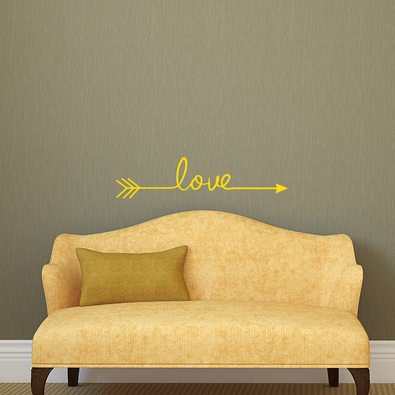 Large Motivational and Inspirational Art Decal/Love 5.5" x 22.8" Wall Decoration Vinyl Sticker (Yellow) 3