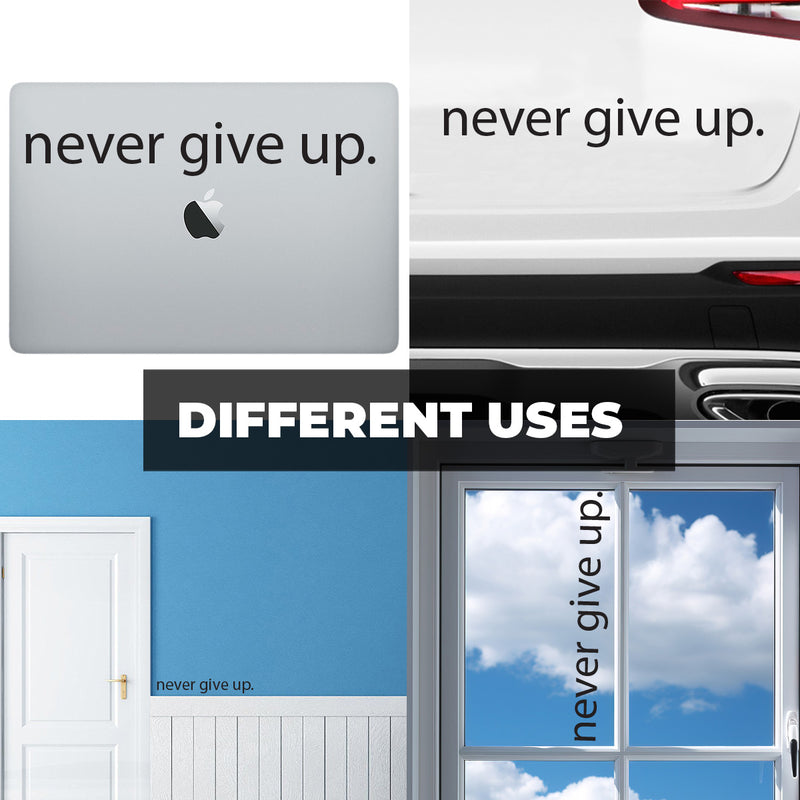 Never Give Up.. Over the Door Vinyl Wall Decal Sticker Art 2