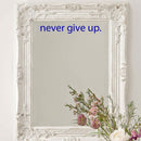 Motivational Art Decal/Never Give Up Wall Vinyl Sticker - Never Give Up Motivational Quote - Wall Art Decal - 2" x 18" Decoration Sticker - Life Quote Decal - Over The Door (Blue) 1
