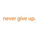 Motivational Art Decal/Never Give Up Wall Vinyl Sticker - Never Give Up Motivational Quote - Wall Art Decal - 2" x 18" Decoration Sticker - Life Quote Decal - Over The Door (Orange) 1