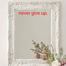 Motivational Art Decal/Never Give Up Wall Vinyl Sticker - Never Give Up Motivational Quote - Wall Art Decal - 2" x 18" Decoration Sticker - Life Quote Decal - Over The Door (Red) 1