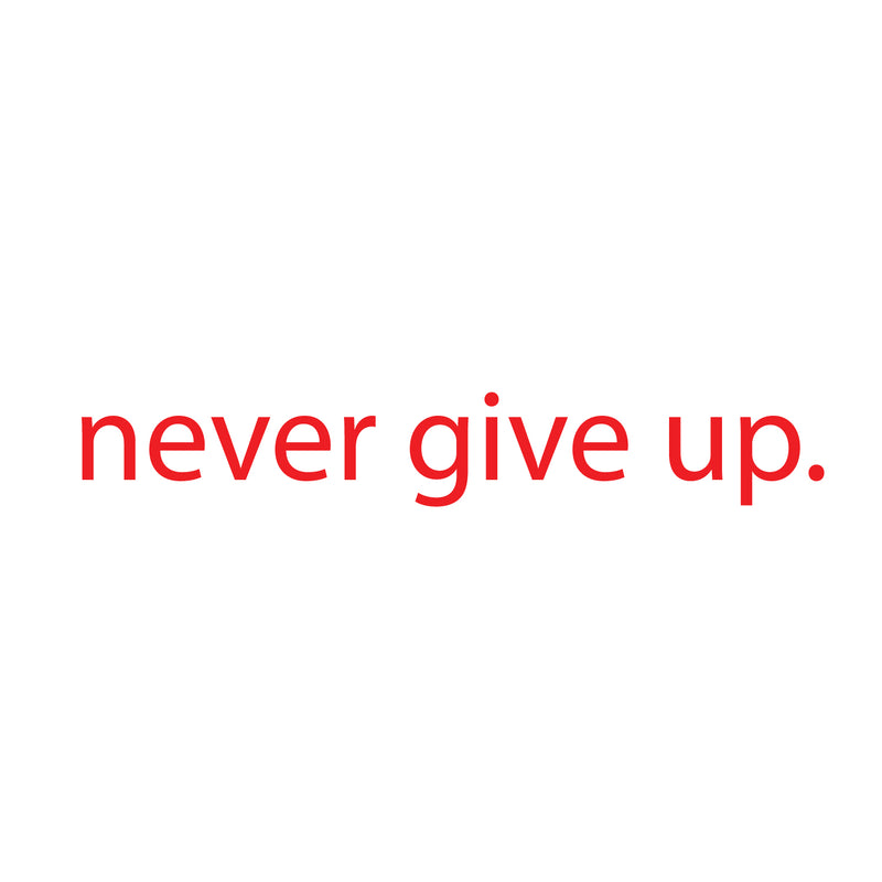 Motivational Art Decal/Never Give Up Wall Vinyl Sticker - Never Give Up Motivational Quote - Wall Art Decal - 2" x 18" Decoration Sticker - Life Quote Decal - Over The Door (Red) 1