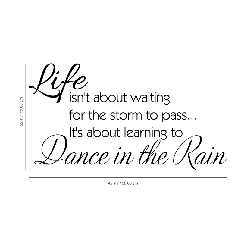 Imprinted Designs Life Isn’t About Waiting for The Storm to Pass. Vinyl Wall Decal (X-Large 22" X 42") 1