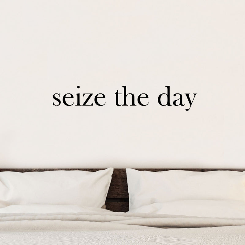 Seize The Day Motivational Quote - Wall Art Decal 8.5" x 48" Positive Life Quote Vinyl Wall Decal - Living Room Wall Decor - Bedroom Wall Decoration 2