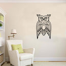 Wise Owl Wall Decoration - Wall Art Decal - Bird Vinyl Sticker - Living Room Wall Decor (White; 4