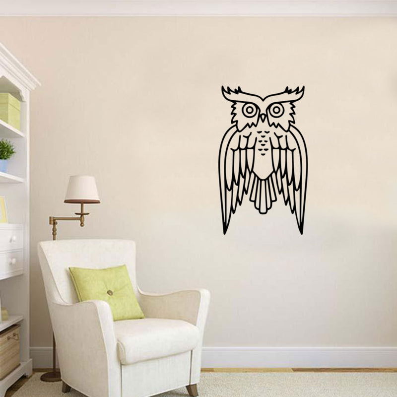 Wise Owl Wall Decoration - Wall Art Decal - Bird Vinyl Sticker - Living Room Wall Decor (Black; 30" x 18") 4