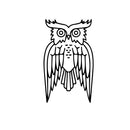 Wise Owl Wall Decoration - Wall Art Decal - Bird Vinyl Sticker - Living Room Wall Decor (White; 1