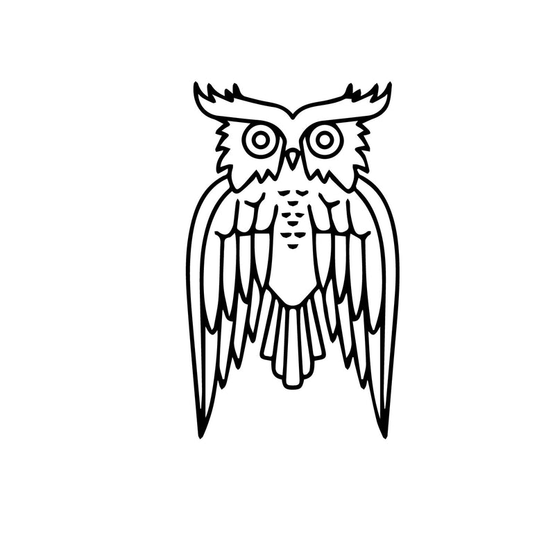 Wise Owl Wall Decoration - Wall Art Decal - Bird Vinyl Sticker - Living Room Wall Decor (White; 1