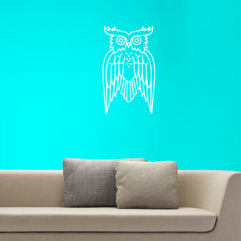 Wise Owl Wall Decoration - Wall Art Decal - Bird Vinyl Sticker - Living Room Wall Decor (White; 30" x 18") 4