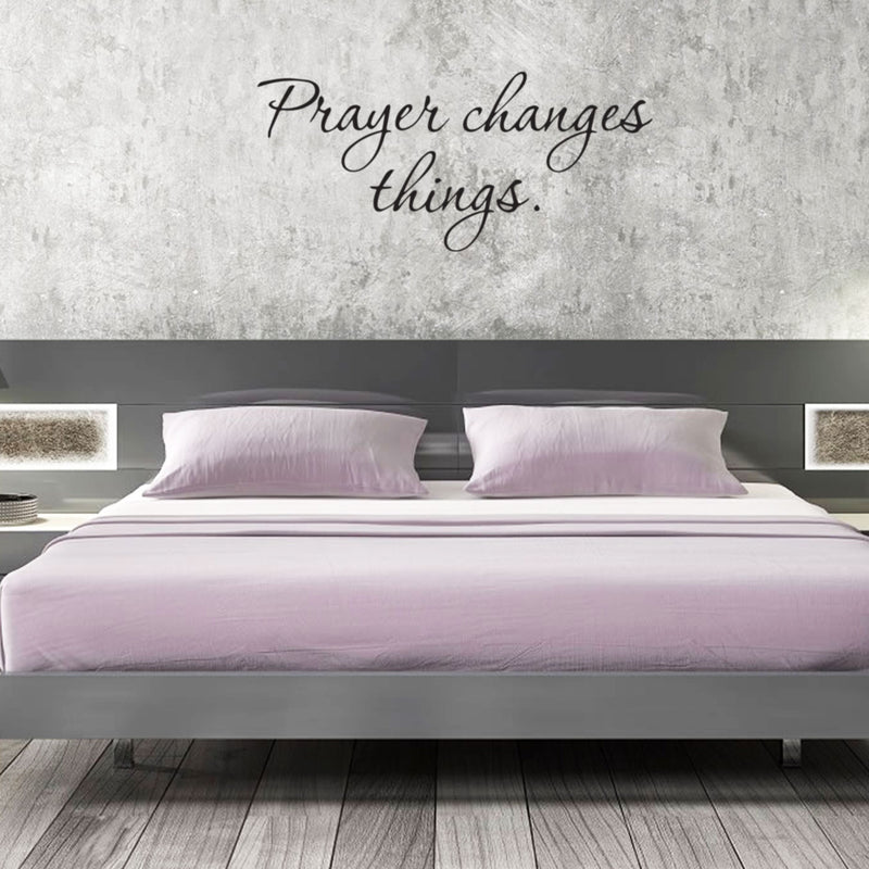 Prayer Changes Things Wall Art Decal /10" x 23.6" Decoration Vinyl Sticker-Black 2