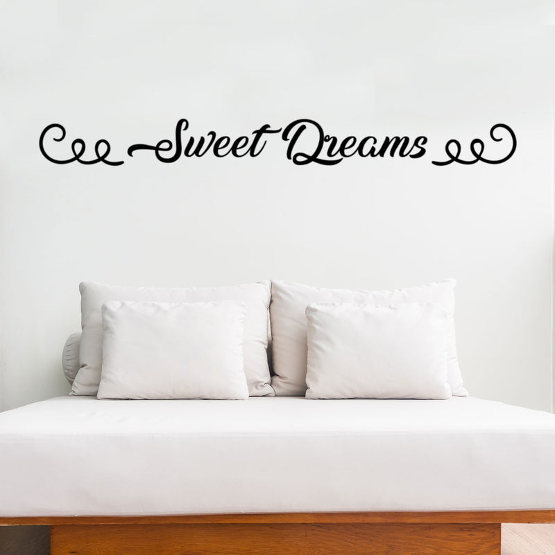 Sweet Dreams Bedroom Large Vinyl Wall Art Decal - 4.ecoration Vinyl Sticker-Black 3