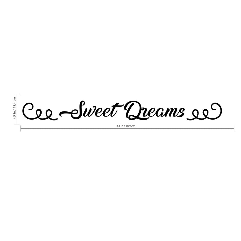 Sweet Dreams Bedroom Large Vinyl Wall Art Decal - 4.ecoration Vinyl Sticker-Black 4