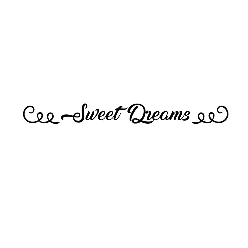 Sweet Dreams Bedroom Large Vinyl Wall Art Decal - 4.5" x 43" Decoration Vinyl Sticker-Black 4