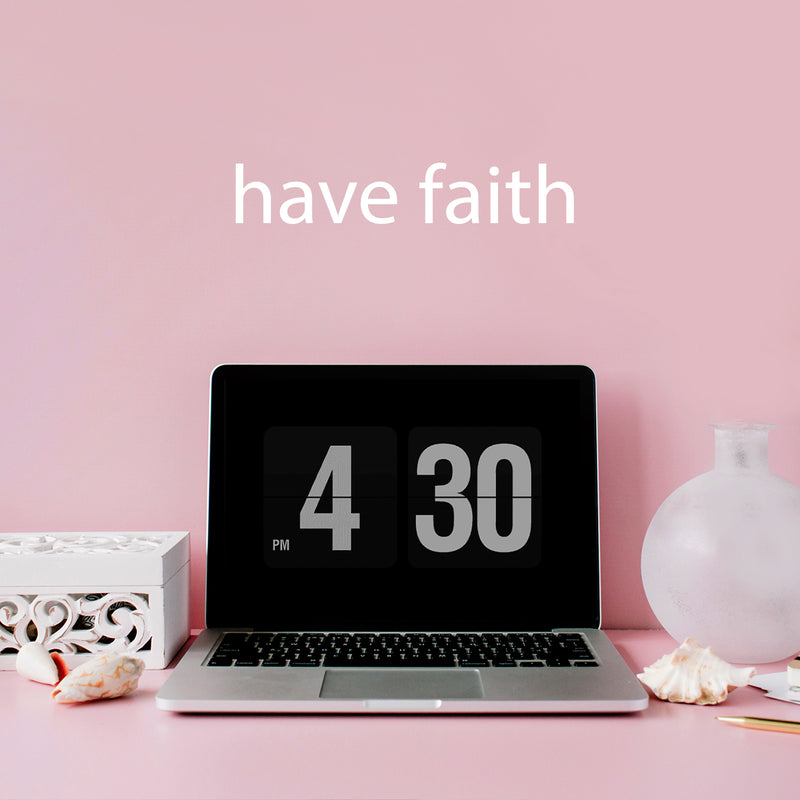 Have Faith Inspirational Religious Quotes - Wall Art Decal - 2" x 11" Decoration Vinyl Sticker - Religious Wall Decor - Life Quote Vinyl Decal - Bedroom Living Room Wall Decoration (White; 2" x 11") 3