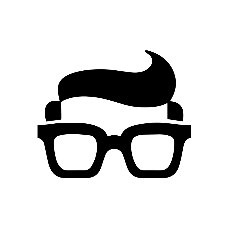 Glasses and Hair Man’s Face Silhouette- Wall Art Decal - 20" x 23.5" Decoration Vinyl Sticker - Living Room Wall Decoration 1