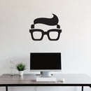 Glasses and Hair Man’s Face Silhouette- Wall Art Decal - 20" x 23.5" Decoration Vinyl Sticker - Living Room Wall Decoration 3
