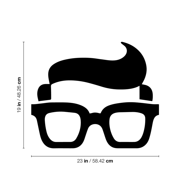 Glasses and Hair Man’s Face Silhouette- Wall Art Decal - 20" x 23.5" Decoration Vinyl Sticker - Living Room Wall Decoration 4