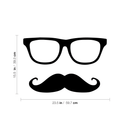 Men's Glasses Mustache Silhouette - Wall Art Decal - 15.5. Decoration Vinyl Sticker - Living Room Wall Decor - Office Wall Decoration 4