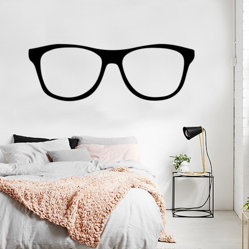 Reading Glasses - Wall Art Decal - Decoration Adhesive Vinyl Sticker - Office Wall Art Decor - Living Room Wall Decoration (Black; 3