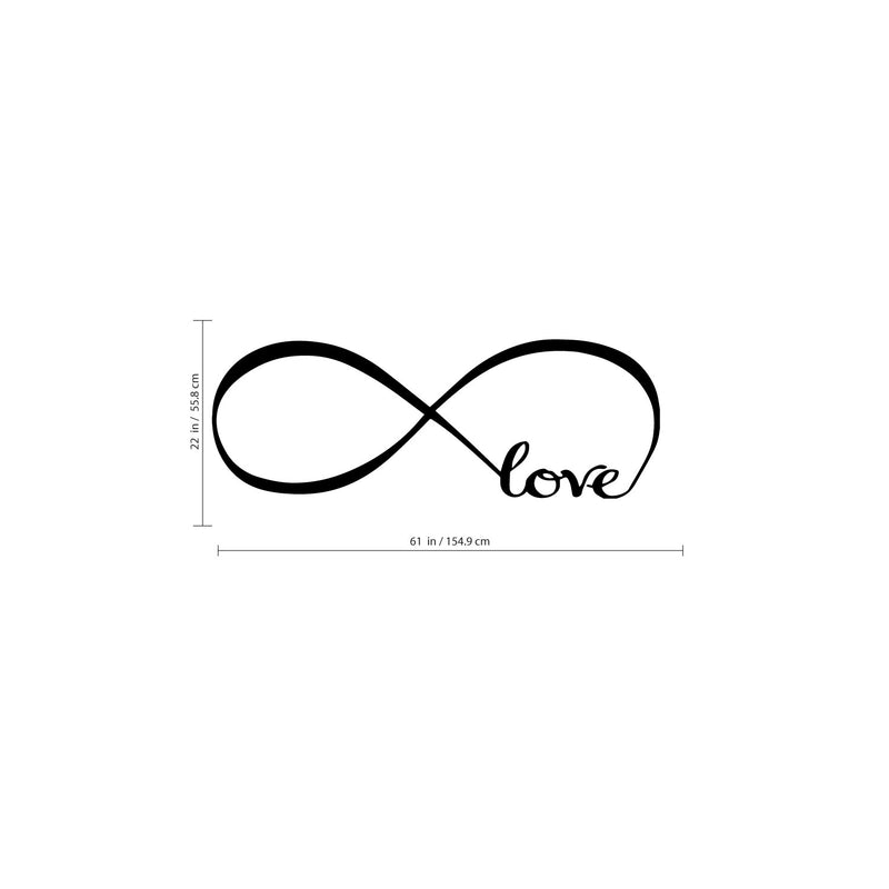 Love Infinity - Wall Art Decal - 22" x 61" Decoration Vinyl Sticker - Love Quotes Wall Art Sticker - Bedroom Wall Decor - Inspirational Vinyl Sticker - Cute Wall Decal 5