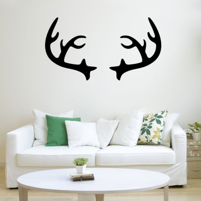 Chic Holiday Christmas Reindeer - Deer Antler Vinyl Wall Art Decal - ecoration Vinyl Sticker - Black 2