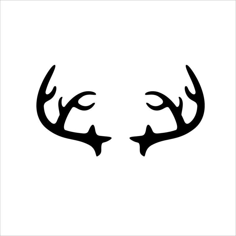 Chic Holiday Christmas Reindeer - Deer Antler Vinyl Wall Art Decal - 28" x 23" Decoration Vinyl Sticker - Black 3