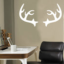 Chic Holiday Christmas Reindeer - Deer Antler Vinyl Wall Art Decal - 28" x 23" Decoration Vinyl Sticker - White 3