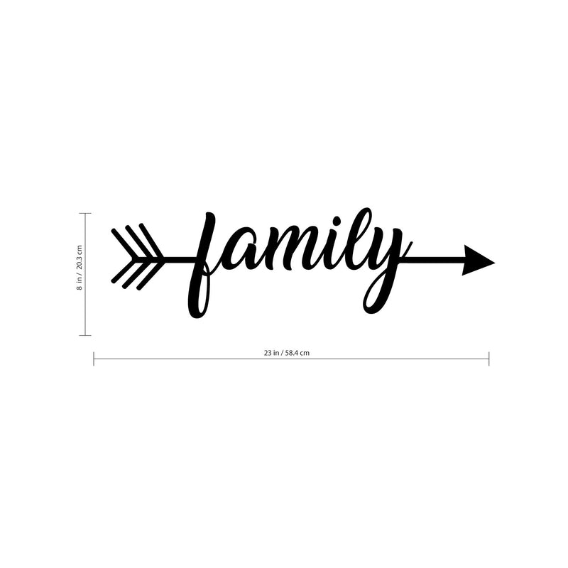 Family Arrow Living Room Vinyl Wall Art Decal - 8" x 23" Decoration Vinyl Sticker-Black 2