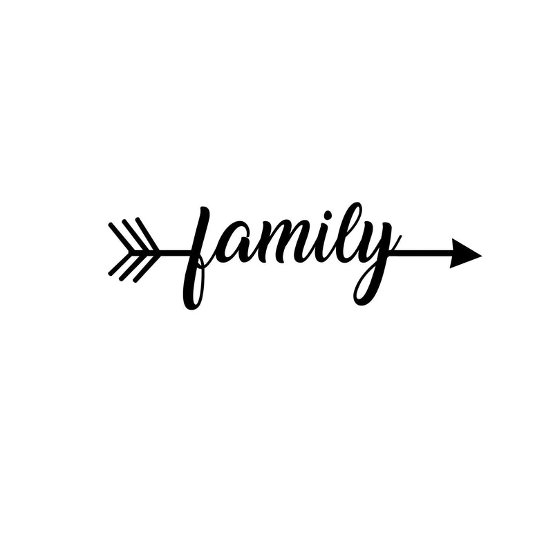 Family Arrow Living Room Vinyl Wall Art Decal - 8" x 23" Decoration Vinyl Sticker-Black 3