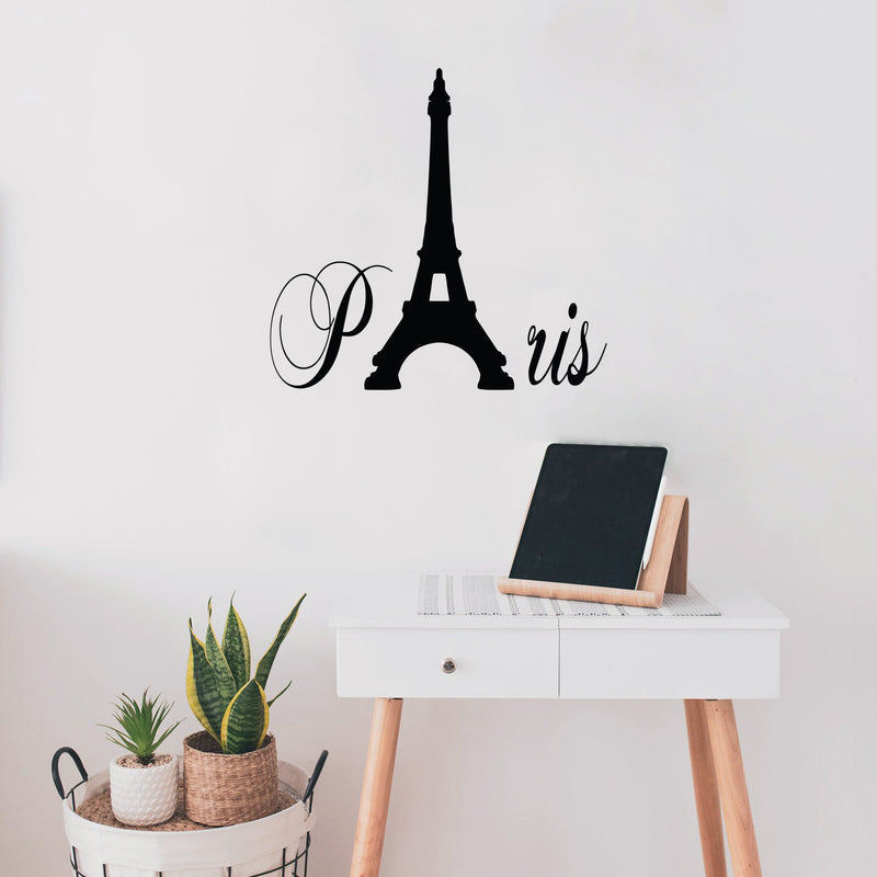 Imprinted Designs Paris with Eiffel Tower Vinyl Wall Decal Sticker Art 2